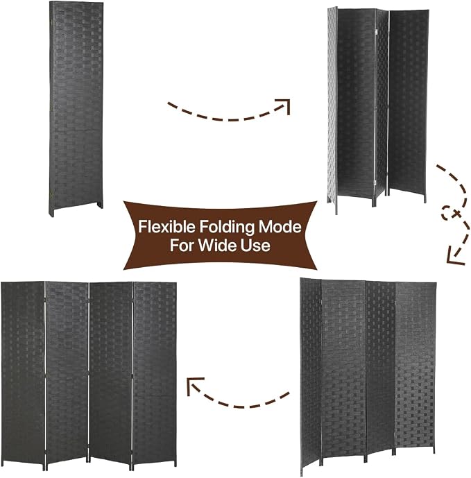 Room Dividers and Folding Privacy Screens 4 Panel 6 ft Foldable Portable Room - Image 5