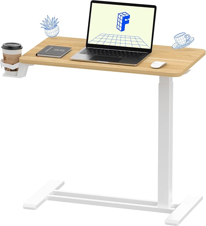 FLEXISPOT H7 28" Pneumatic Height-Adjustable Overbed Table by Unknown