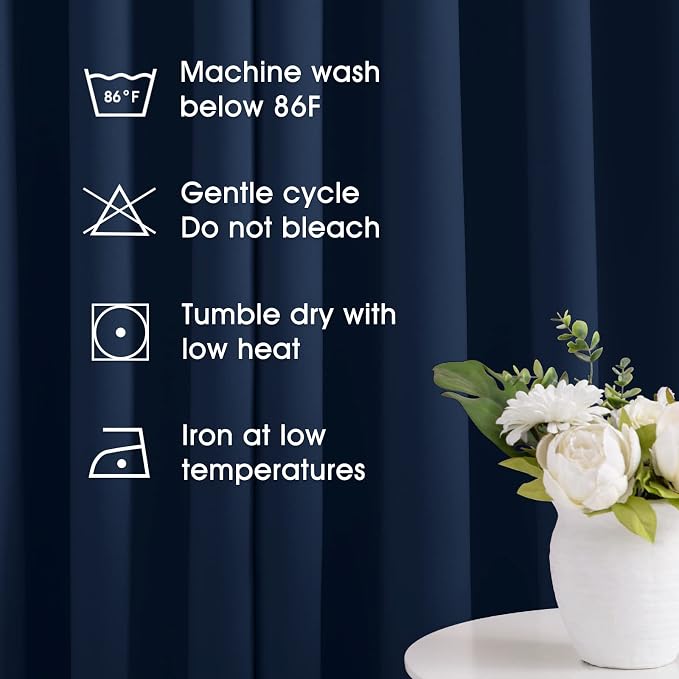 HOMEIDEAS Dark Navy Blackout Curtains - Image 6