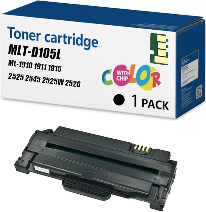 TEDGSH MLT-D105L Toner Cartridge Compatible for Samsung ML-1910 1911 1915 2525 2545 2525W 2526 Printers, 2,500 Pages Black