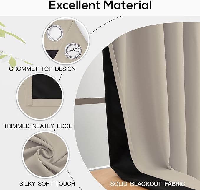 Yakamok Natural Blackout Curtains 84 inches Long - Image 4