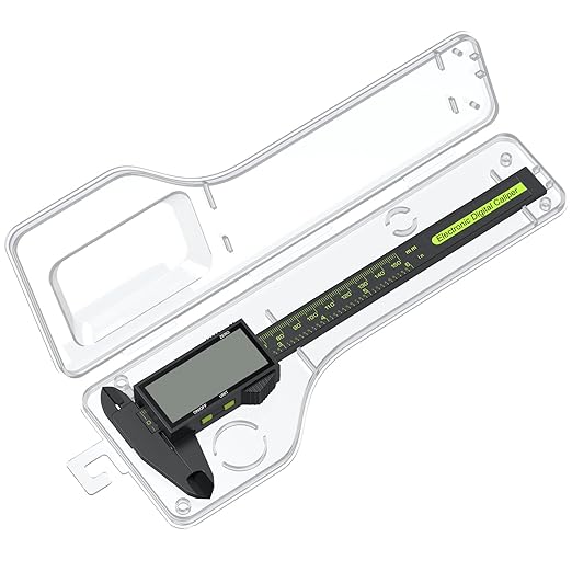 Digital Calipers, Caliper Measuring Tool with Large LCD Screen, Plastics Micrometer Caliper Digital, Auto-Off Feature, Screen Splash Proof, Switch from Inch Metric (6Inch/150mm)