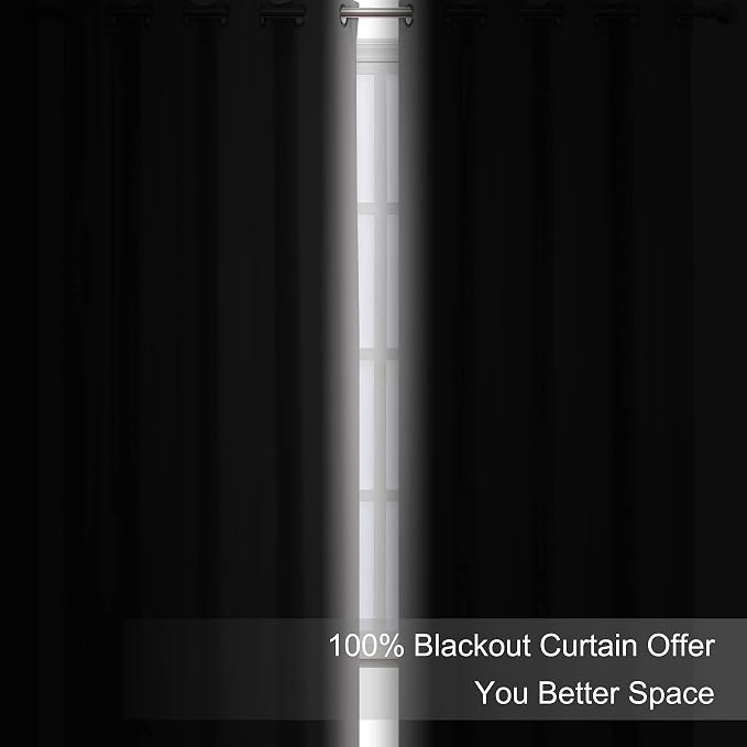 100% Blackout Curtains 52 x 95 Inch/Light Grey Curtains 2 Panels - Image 4