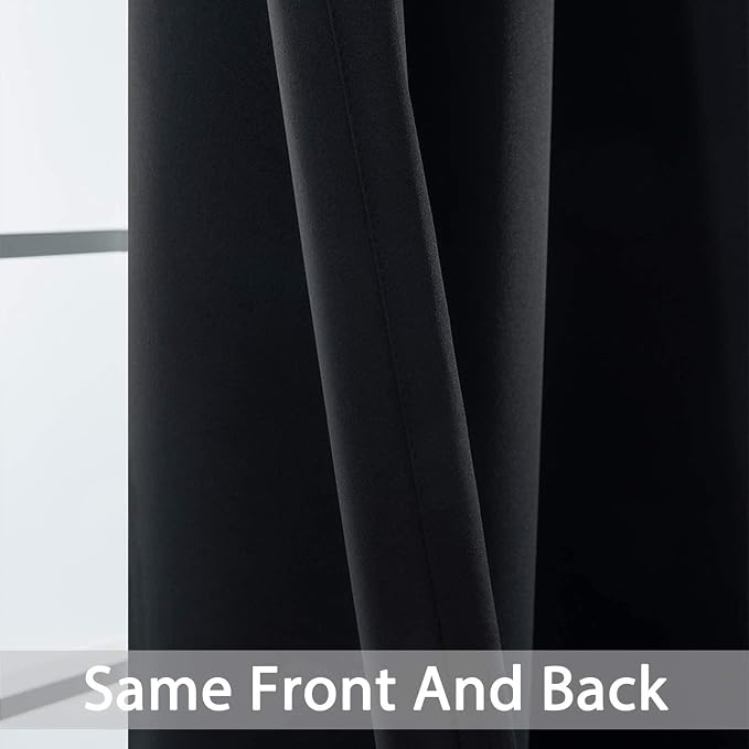 Yakamok Room Darkening Curtains 42x72 inch Length Black-Living Room | 2 panels - Image 5