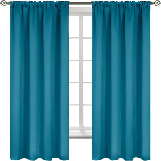 BGment Teal Blackout Curtains 63 Inch Length, Turquoise Bedroom Drapes | Room by BGment