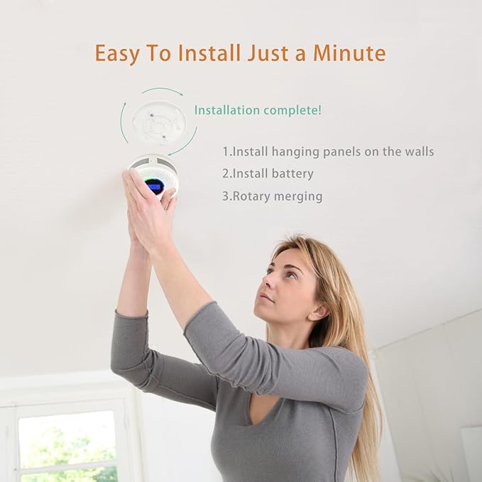 10-Year Battery Wireless Interconnected Smoke and Carbon Monoxide Detector, Smart Interlink Smoke CO Alarm with Digital Display, Fire and CO Combo Alarm for Home (1 Pack)