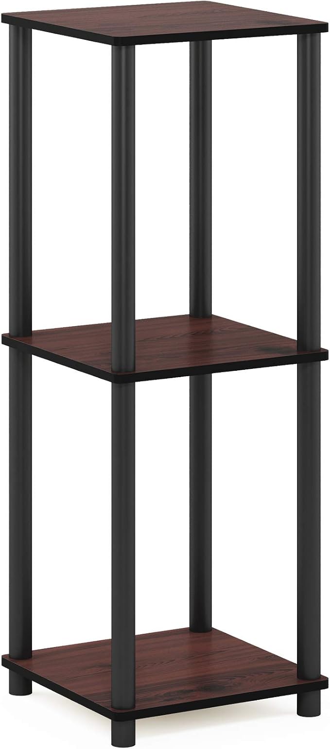 Furinno Turn-N-Tube Night Stand Set of 2, 2-Tier Nightstand, Dark Cherry | - Image 6