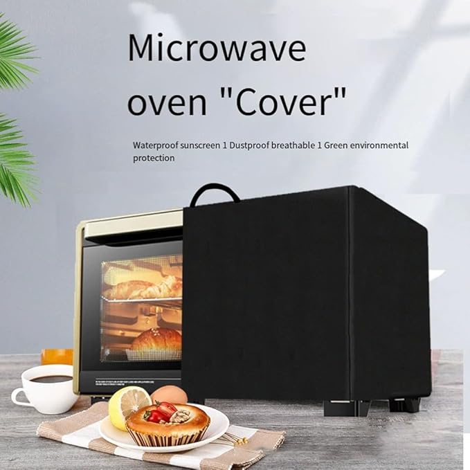 Oven Air Fryer Cover, 420D Oxford Fabric, Heat-Resistant Waterproof Dust-Proof Protector, Compatible with Breville Smart Oven Air Fryers, Black, 50x40x32cm