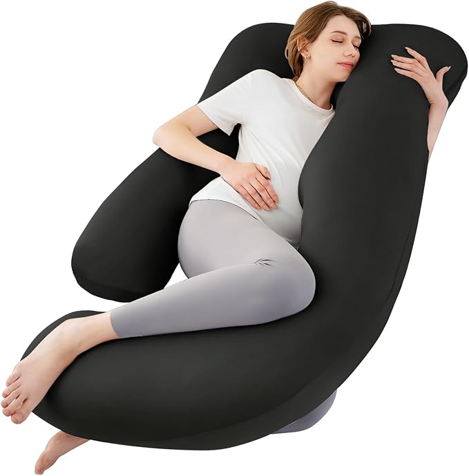 Cooling Pregnancy Pillows for Sleeping, Down Alternative, Removable Cover by SASTTIE