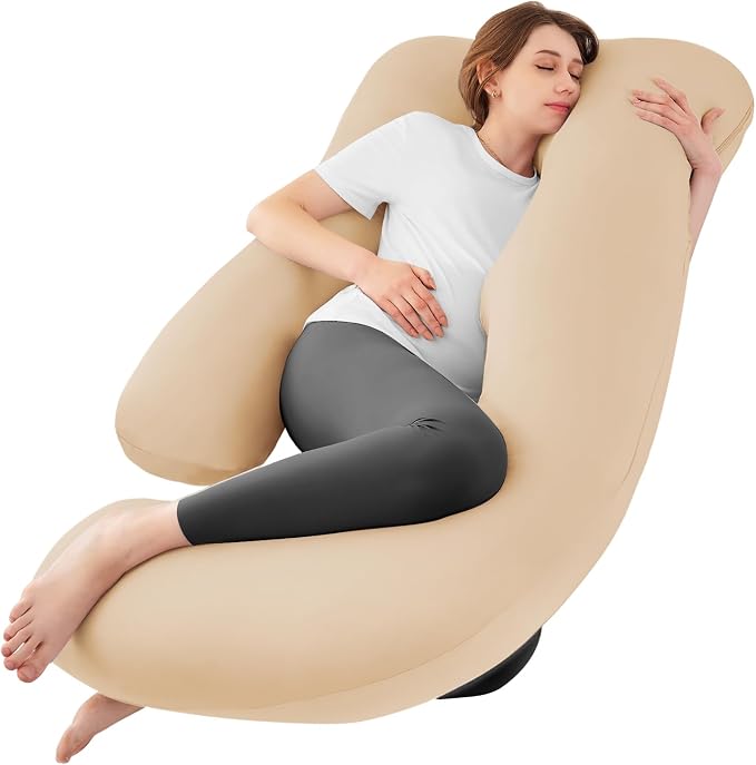 Cooling Pregnancy Pillows for Sleeping, Down Alternative, Removable Cover by SASTTIE