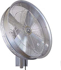 Hydromist Oscillating Wall Mounted Outdoor-Rated Fan, 3-Speed Control on Cord, Alum Fan Blade, Mounting Bracket and Black Cover Included, 24”, Silver