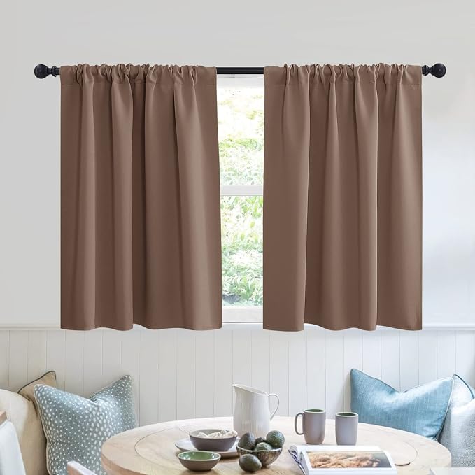 RYB HOME Short Blackout Privacy Curtains 30 inch Long by RYBHOME