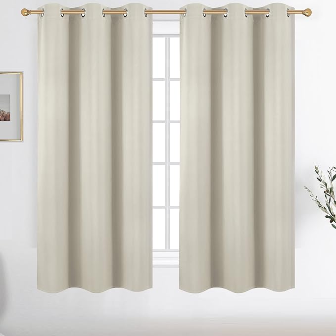 Diraysid Light Beige Grommet Blackout Curtains by Diraysid%2C+refresh+your+life