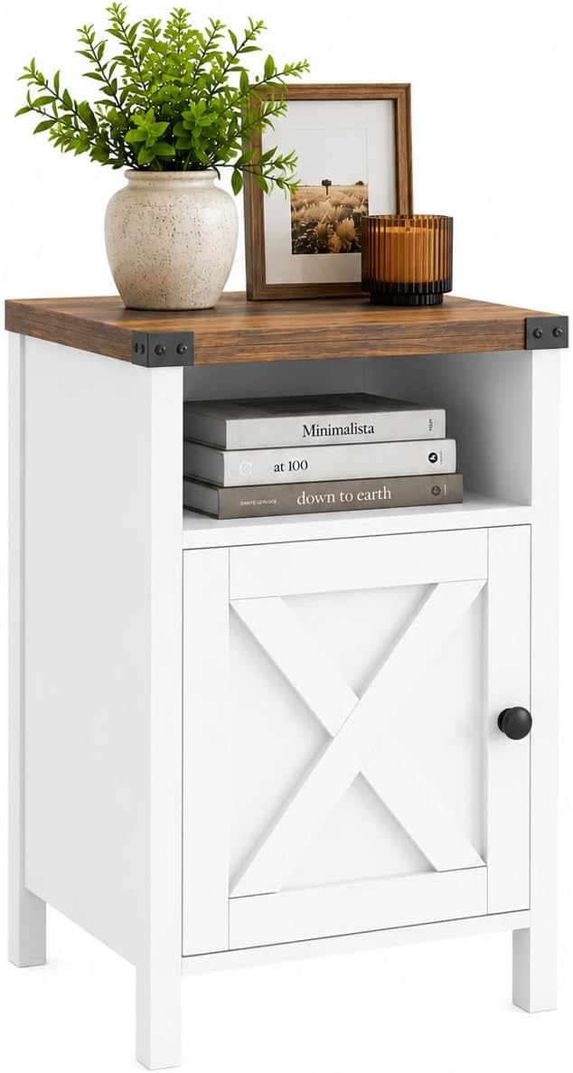 Farmhouse End Table, Nightstand by Catrimown
