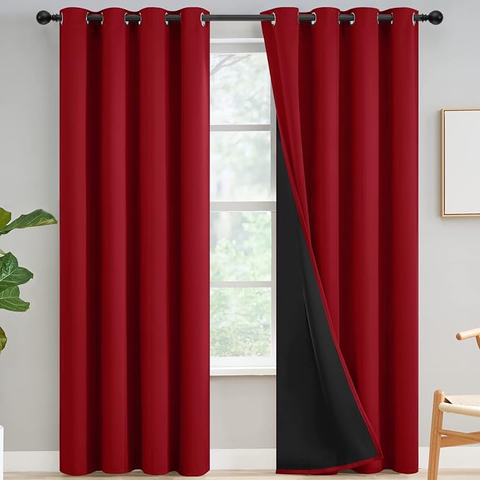 Yakamok Red Blackout Curtains 84 inches Long by Yakamok