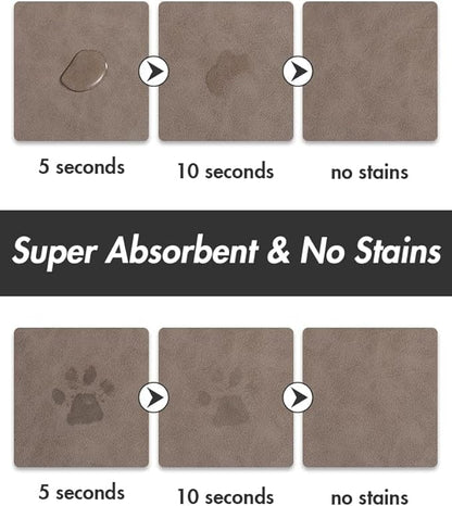 Absorbent Dog Water Mat for Food and Bowl - Quick Dry Pet Feeding Mat, No Stains, Accessories for Messy Drinkers