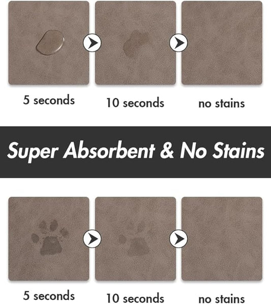 Absorbent Dog Water Mat for Food and Bowl - Quick Dry Pet Feeding Mat, No Stains, Accessories for Messy Drinkers