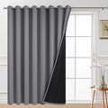 Yakamok Grey 100% Blackout Patio Door Curtain Panels W100 x L84, 1 Panel | by Yakamok