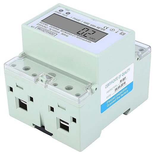 ANKROYU DDS546 Single Phase Energy Meter, Rail Digital Electric Consumption Meter, Anti Impact Residential Energy Meter for Energy Consumption Measurement