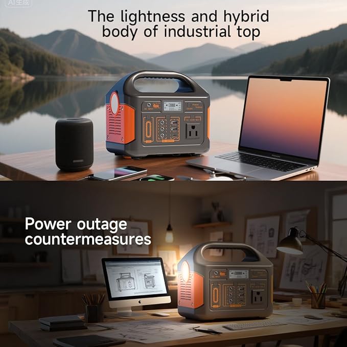 KAIYUEKJ Portable Power Station 256Wh LiFePO4 Battery, 300W (Peak 600W) Backup Lithium Battery, Solar Generator for Outdoors Camping Travel Hunting Blackout