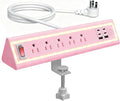 Desk Clamp Power Strip with Nightlight, 40W Fast Charging, 10FT Extension Cord by NYYTGE