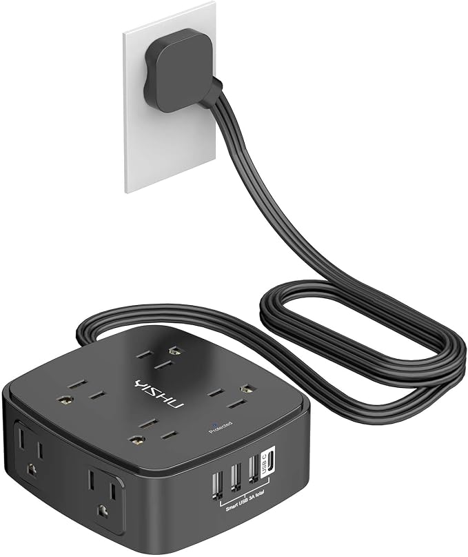 6 Ft Surge Protector Power Strip by YISHU