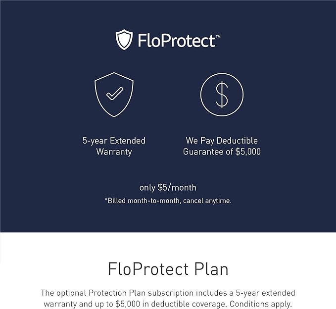 Moen Flo Smart Water Monitor and Automatic Shutoff Sensor, Wi-Fi Connected Water Leak Detector for 1-1/4-Inch Diameter Pipe, 900-002
