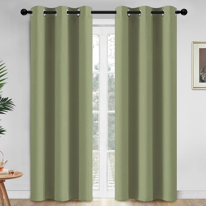 Yakamok Room Darkening Curtains 42x84 inch Length Sage Green-Living Room | 2 by Yakamok
