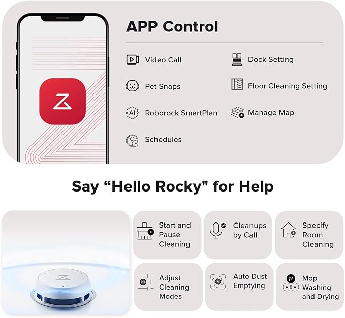 roborock Qrevo Curv Robot Vacuum and Mop, Zero-Tangling, AdaptiLift Chassis, FlexiArm Technology, Al Obstacle Recognition, 17mm Mop Lift, 18,500Pa Suction, Hot Water Mop Washing & Dock Self Cleaning