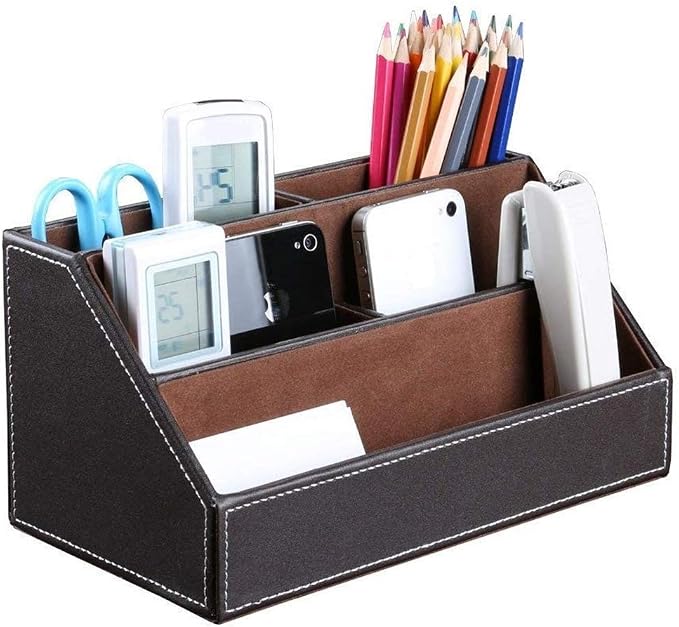 Brown PU Leather Remote Controller Holder TV Guide CD DVD Controller Organizer by BargainCrusader