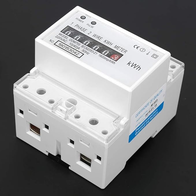 DDM75S Electric Meter, Single Phase 4P Din Rail Energy Meter LED Electricity Power Consumption Wattmeter Energy Meter 10 to 40A