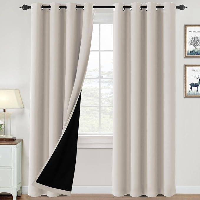 H.VERSAILTEX Energy Efficient 100% Blackout Curtains 90" Length by HVERSAILTEX