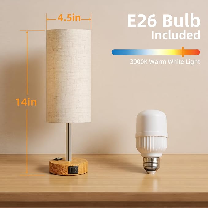 2-Pack Table Lamps, High-Sensitivity Touch, 3-Level Dimmable Bedside Lamp - Image 7