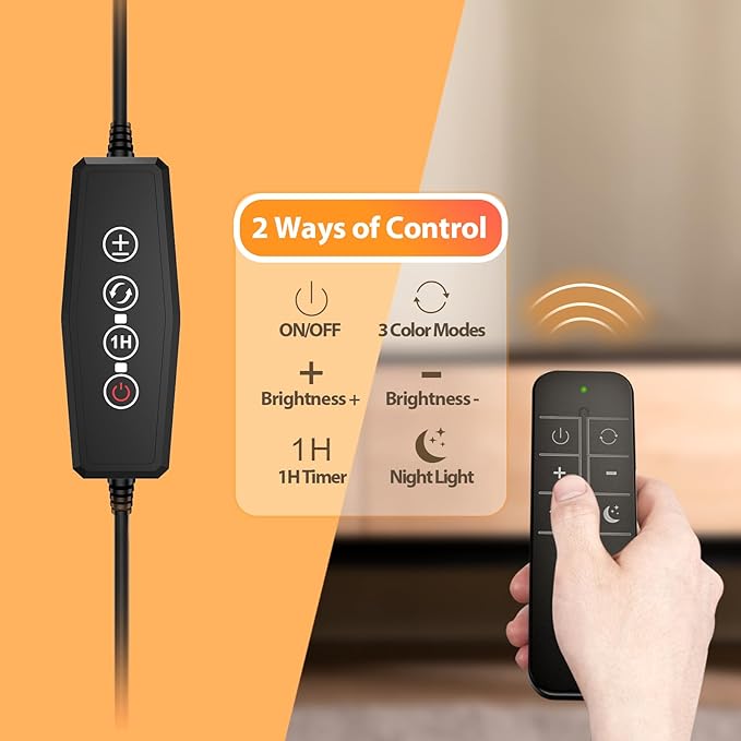 iFalarila Reading Light with Remote, LED Desk Lamp Clip on RA>95 Dimmable - Image 2