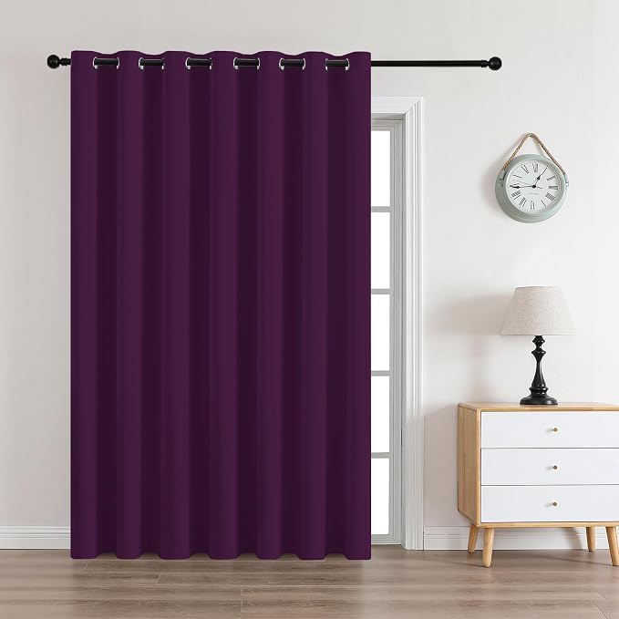 CUCRAF Custom Purple Grape Blackout Curtains 1 Panel Set, Thermal Insulated by CUCRAF