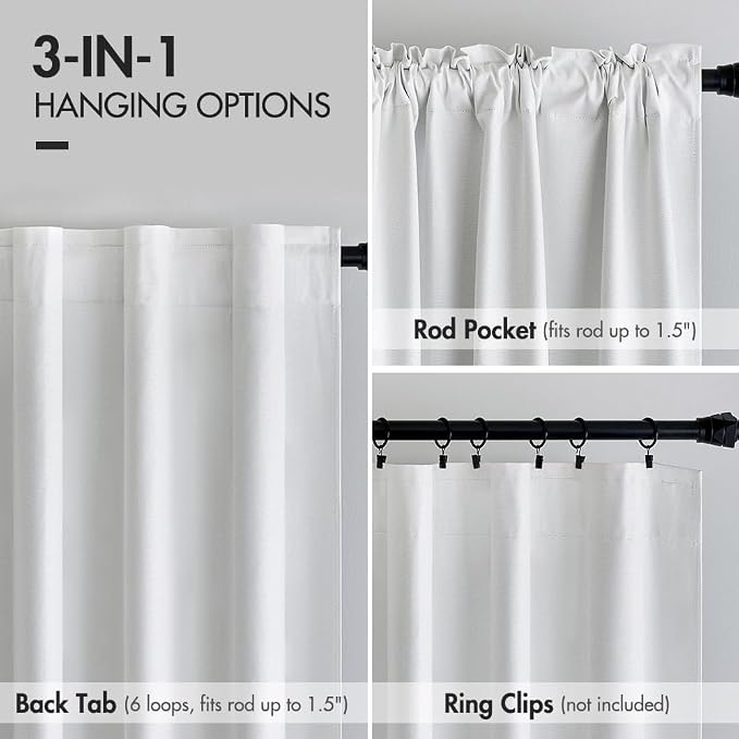 MIULEE 100% Blackout Curtains Linen Curtains & Drapes 90 Inches Long, Full - Image 6