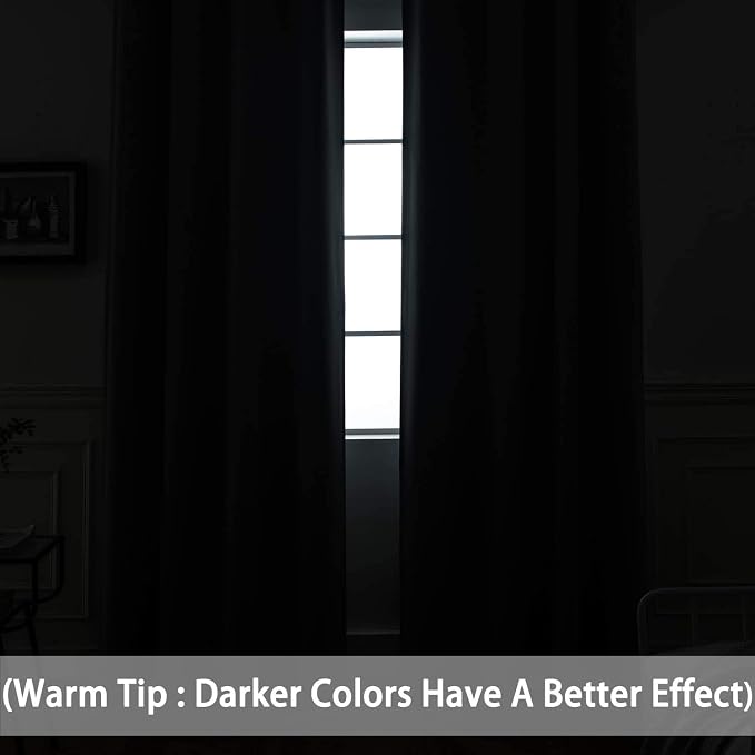 Yakamok Room Darkening Curtains 52x108 inch Length Dark Grey-Living Room | 2 - Image 6