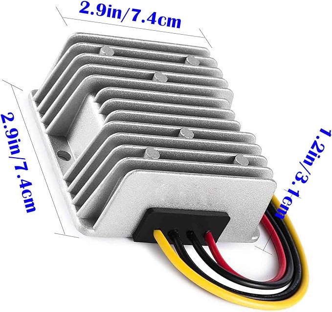 MGGi DC Booster Voltage Regulator, 12V Step Up to 48V 3A 145W Converter Boost, Power Supply Module Boost Transformer, Waterproof Adapter - for Colf Cart Club Car Truck Vehicle Boat Aluminum 12V-48V