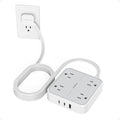 TESSAN Surge Protector Flat Extension Cord 15Ft, Flat Plug Power Strip | 4 by TESSAN