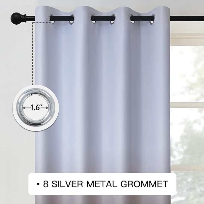 COSVIYA Grommet Ombre Room Darkening Curtains 84 inc h Length 2 Panels - Image 2