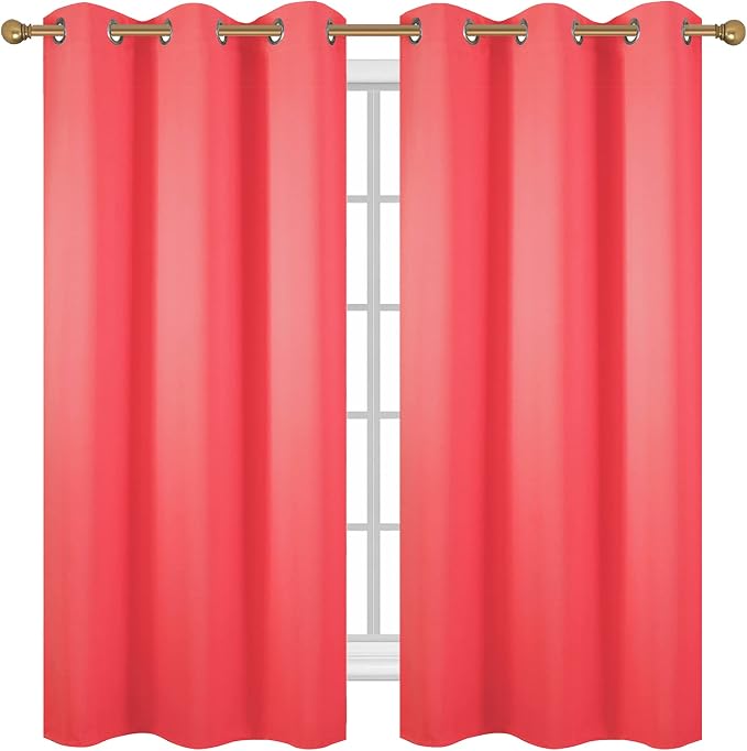 Diraysid Coral Grommet Blackout Curtains - Image 2