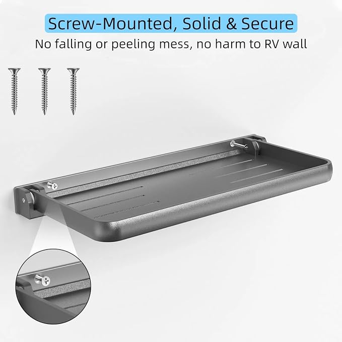 RV Aluminum Foldable Shelf- 12.2x5.5 Wall Mounted Space Saver | Add Extra - Image 6