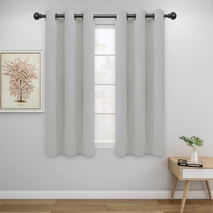 Easy-Going Thermal Grommet Curtains, 2 Panels 34x54 in, Noise Reduction by Easy-Going