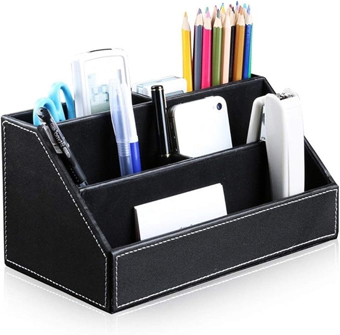 Black PU Leather Remote Controller Holder TV Guide CD DVD Controller Organizer by BargainCrusader