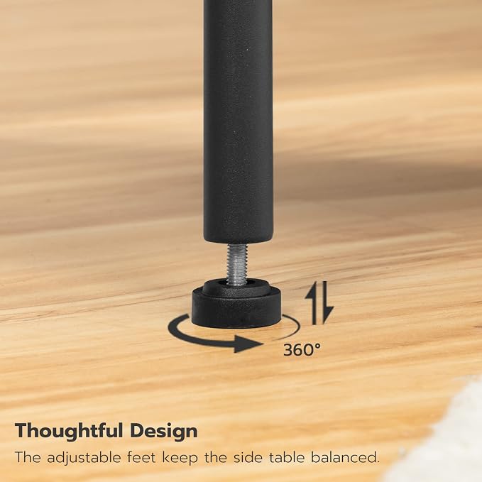 HOOBRO Side Table with Charging Station, End Table with USB Ports and Outlet - Image 7