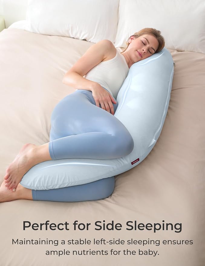 Momcozy J Shaped Pregnancy Pillow, Maternity Body Pillow - Image 3