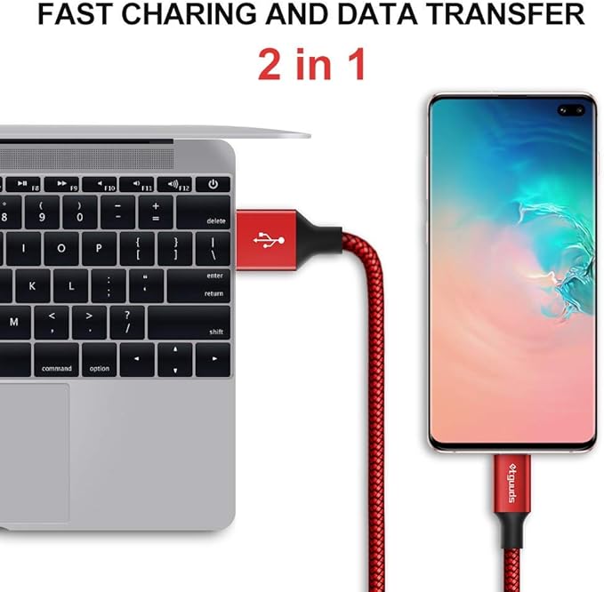 etguuds USB A to USB C Cable 4ft, 2-Pack, 3A Fast Charging Type C Charger Cord for iPhone 17 16 15 Pro Max 16e 17 Air, Samsung Galaxy S25 S24 S23 S22 S21 S20 A17 A16 A56 A55 Flip Fold, Red