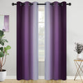 COSVIYA Grommet Room Darkening Ombre Purple Curtains W42xL84 inch | Purple and by COSVIYA