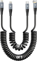 USB C to Lightning Cable [3FT+6FT], 2Pack Coiled iPhone Charger Cable Fast Charging for Car [Apple MFi Certified] Short USBC iPhone Cord Compatible with iPhone14/13/12/11 Pro Max/8/Plus/iPad/CarPlay