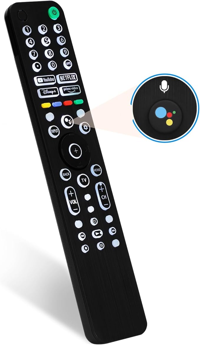 Universal Backlit Remote for Sony TV, for All 2019-2025 Sony Remote Control for Smart TV with Voice Control, Replacement Remote for Bravia XR/XBR/KD Series Google TVs, Backlight, 1 Year Full Warranty
